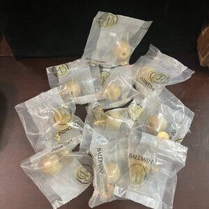 Lot of 10 Unused Baldwin Ivory Resin Marble Globe Knobs